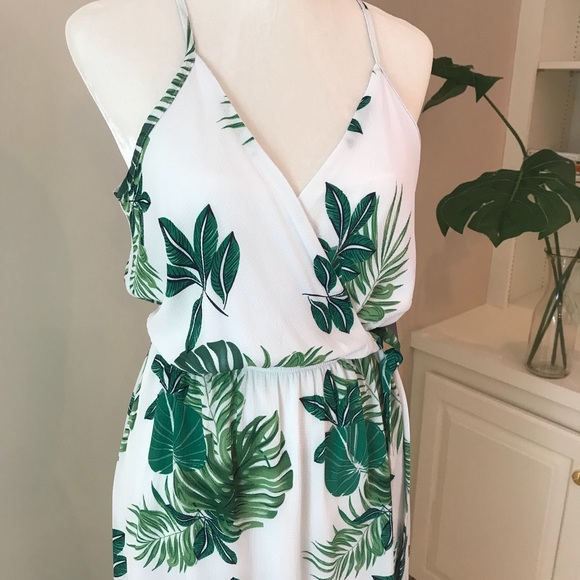 Last chance!!! NWT Palm Print Maxi Dress L - Picture 2 of 8